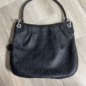 MICHAEL KORS Small Logo shoulder Bag BLACK SIGNATURE COLOR